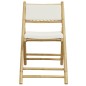 vidaXL 3-tlg. Bistro-Set Klappbar mit Cremeweißen Kissen Bambus vidaXL 3-tlg. Bistro-Set Klappbar mit Cremeweißen Kissen Bambus