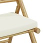 vidaXL 3-tlg. Bistro-Set Klappbar mit Cremeweißen Kissen Bambus vidaXL 3-tlg. Bistro-Set Klappbar mit Cremeweißen Kissen Bambus