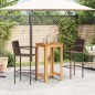 vidaXL 3-tlg. Gartenbar-Set Braun Massivholz Akazie und Poly Rattan vidaXL 3-tlg. Gartenbar-Set Braun Massivholz Akazie und Poly Rattan
