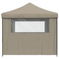 vidaXL Partyzelt Faltbar Pop-Up mit 4 Seitenteilen Taupe vidaXL Partyzelt Faltbar Pop-Up mit 4 Seitenteilen Taupe