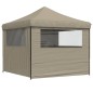 vidaXL Partyzelt Faltbar Pop-Up mit 4 Seitenteilen Taupe vidaXL Partyzelt Faltbar Pop-Up mit 4 Seitenteilen Taupe