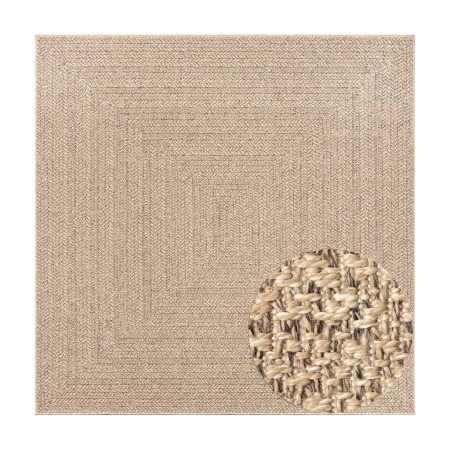 vidaXL Teppich ZIZUR 120x120 cm Jute-Optik Indoor und Outdoor