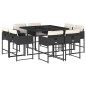 vidaXL 9-tlg. Garten-Essgruppe mit Kissen Schwarz Poly Rattan vidaXL 9-tlg. Garten-Essgruppe mit Kissen Schwarz Poly Rattan