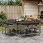 vidaXL 9-tlg. Garten-Essgruppe mit Kissen Grau Poly Rattan vidaXL 9-tlg. Garten-Essgruppe mit Kissen Grau Poly Rattan