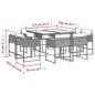 vidaXL 9-tlg. Garten-Essgruppe mit Kissen Grau Poly Rattan vidaXL 9-tlg. Garten-Essgruppe mit Kissen Grau Poly Rattan