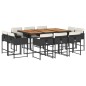 vidaXL 11-tlg. Garten-Essgruppe mit Kissen Schwarz Poly Rattan vidaXL 11-tlg. Garten-Essgruppe mit Kissen Schwarz Poly Rattan