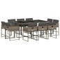vidaXL 11-tlg. Garten-Essgruppe mit Kissen Grau Poly Rattan vidaXL 11-tlg. Garten-Essgruppe mit Kissen Grau Poly Rattan