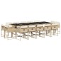 vidaXL 15-tlg. Garten-Essgruppe mit Kissen Beige Poly Rattan vidaXL 15-tlg. Garten-Essgruppe mit Kissen Beige Poly Rattan