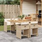 vidaXL 5-tlg. Garten-Essgruppe mit Kissen Beige Poly Rattan vidaXL 5-tlg. Garten-Essgruppe mit Kissen Beige Poly Rattan