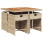 vidaXL 5-tlg. Garten-Essgruppe mit Kissen Beige Poly Rattan vidaXL 5-tlg. Garten-Essgruppe mit Kissen Beige Poly Rattan