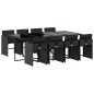 vidaXL 9-tlg. Garten-Essgruppe mit Kissen Schwarz Poly Rattan vidaXL 9-tlg. Garten-Essgruppe mit Kissen Schwarz Poly Rattan
