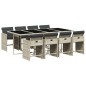 vidaXL 9-tlg. Garten-Essgruppe mit Kissen Hellgrau Poly Rattan vidaXL 9-tlg. Garten-Essgruppe mit Kissen Hellgrau Poly Rattan