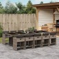 vidaXL 11-tlg. Garten-Essgruppe mit Kissen Grau Poly Rattan vidaXL 11-tlg. Garten-Essgruppe mit Kissen Grau Poly Rattan