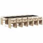 vidaXL 13-tlg. Garten-Essgruppe mit Kissen Beige Poly Rattan vidaXL 13-tlg. Garten-Essgruppe mit Kissen Beige Poly Rattan