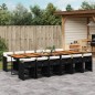 vidaXL 13-tlg. Garten-Essgruppe mit Kissen Schwarz Poly Rattan vidaXL 13-tlg. Garten-Essgruppe mit Kissen Schwarz Poly Rattan