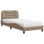 vidaXL Bett mit Matratze Cappuccino-Braun 90x200 cm Kunstleder vidaXL Bett mit Matratze Cappuccino-Braun 90x200 cm Kunstleder