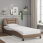 vidaXL Bett mit Matratze Cappuccino-Braun 90x200 cm Kunstleder vidaXL Bett mit Matratze Cappuccino-Braun 90x200 cm Kunstleder
