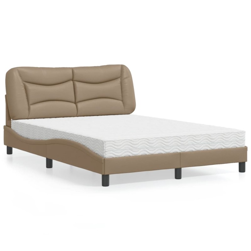 vidaXL Bett mit Matratze Cappuccino-Braun 120x200 cm Kunstleder vidaXL Bett mit Matratze Cappuccino-Braun 120x200 cm Kunstleder
