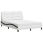 vidaXL Bett mit Matratze Weiß und Schwarz 120x200 cm Kunstleder vidaXL Bett mit Matratze Weiß und Schwarz 120x200 cm Kunstleder