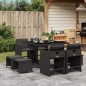 vidaXL 9-tlg. Garten-Essgruppe mit Kissen Schwarz Poly Rattan vidaXL 9-tlg. Garten-Essgruppe mit Kissen Schwarz Poly Rattan