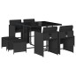 vidaXL 9-tlg. Garten-Essgruppe mit Kissen Schwarz Poly Rattan vidaXL 9-tlg. Garten-Essgruppe mit Kissen Schwarz Poly Rattan