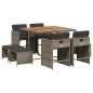 vidaXL 9-tlg. Garten-Essgruppe mit Kissen Grau Poly Rattan vidaXL 9-tlg. Garten-Essgruppe mit Kissen Grau Poly Rattan
