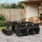 vidaXL 11-tlg. Garten-Essgruppe mit Kissen Schwarz Poly Rattan vidaXL 11-tlg. Garten-Essgruppe mit Kissen Schwarz Poly Rattan
