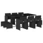 vidaXL 11-tlg. Garten-Essgruppe mit Kissen Schwarz Poly Rattan vidaXL 11-tlg. Garten-Essgruppe mit Kissen Schwarz Poly Rattan