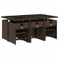 vidaXL 11-tlg. Garten-Essgruppe mit Kissen Braun Poly Rattan vidaXL 11-tlg. Garten-Essgruppe mit Kissen Braun Poly Rattan