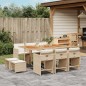 vidaXL 11-tlg. Garten-Essgruppe mit Kissen Beige Poly Rattan vidaXL 11-tlg. Garten-Essgruppe mit Kissen Beige Poly Rattan
