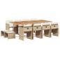 vidaXL 13-tlg. Garten-Essgruppe mit Kissen Beige Poly Rattan vidaXL 13-tlg. Garten-Essgruppe mit Kissen Beige Poly Rattan