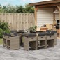 vidaXL 11-tlg. Garten-Essgruppe mit Kissen Grau Poly Rattan vidaXL 11-tlg. Garten-Essgruppe mit Kissen Grau Poly Rattan