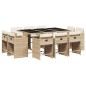 vidaXL 11-tlg. Garten-Essgruppe mit Kissen Beige Poly Rattan vidaXL 11-tlg. Garten-Essgruppe mit Kissen Beige Poly Rattan