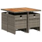 vidaXL 9-tlg. Garten-Essgruppe mit Kissen Grau Poly Rattan vidaXL 9-tlg. Garten-Essgruppe mit Kissen Grau Poly Rattan