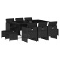 vidaXL 11-tlg. Garten-Essgruppe mit Kissen Schwarz Poly Rattan vidaXL 11-tlg. Garten-Essgruppe mit Kissen Schwarz Poly Rattan