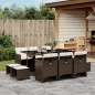 vidaXL 11-tlg. Garten-Essgruppe mit Kissen Braun Poly Rattan vidaXL 11-tlg. Garten-Essgruppe mit Kissen Braun Poly Rattan