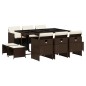 vidaXL 11-tlg. Garten-Essgruppe mit Kissen Braun Poly Rattan vidaXL 11-tlg. Garten-Essgruppe mit Kissen Braun Poly Rattan
