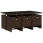 vidaXL 11-tlg. Garten-Essgruppe mit Kissen Braun Poly Rattan vidaXL 11-tlg. Garten-Essgruppe mit Kissen Braun Poly Rattan