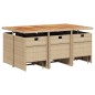 vidaXL 11-tlg. Garten-Essgruppe mit Kissen Beige Poly Rattan vidaXL 11-tlg. Garten-Essgruppe mit Kissen Beige Poly Rattan