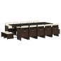 vidaXL 15-tlg. Garten-Essgruppe mit Kissen Braun Poly Rattan vidaXL 15-tlg. Garten-Essgruppe mit Kissen Braun Poly Rattan