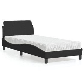 vidaXL Bett mit Matratze Schwarz 80x200 cm Samt