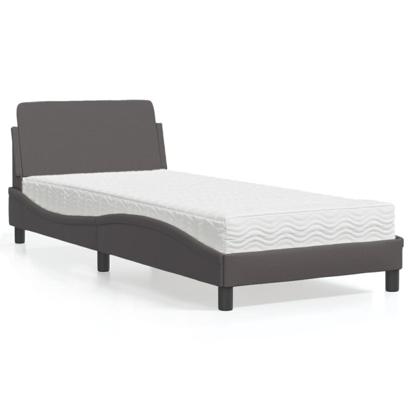 vidaXL Bett mit Matratze Grau 80x200 cm Kunstleder vidaXL Bett mit Matratze Grau 80x200 cm Kunstleder