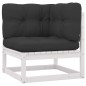 vidaXL 11-tlg. Garten-Lounge-Set mit Kissen Weiß Kiefer Massivholz vidaXL 11-tlg. Garten-Lounge-Set mit Kissen Weiß Kiefer Massivholz