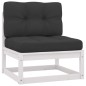 vidaXL 11-tlg. Garten-Lounge-Set mit Kissen Weiß Kiefer Massivholz vidaXL 11-tlg. Garten-Lounge-Set mit Kissen Weiß Kiefer Massivholz