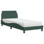 vidaXL Bett mit Matratze Dunkelgrün 90x190 cm Samt vidaXL Bett mit Matratze Dunkelgrün 90x190 cm Samt