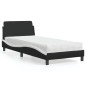 vidaXL Bett mit Matratze Schwarz und Weiß 80x200 cm Kunstleder vidaXL Bett mit Matratze Schwarz und Weiß 80x200 cm Kunstleder