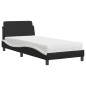 vidaXL Bett mit Matratze Schwarz und Weiß 80x200 cm Kunstleder vidaXL Bett mit Matratze Schwarz und Weiß 80x200 cm Kunstleder