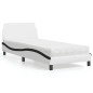 vidaXL Bett mit Matratze Weiß und Schwarz 90x190 cm Kunstleder vidaXL Bett mit Matratze Weiß und Schwarz 90x190 cm Kunstleder