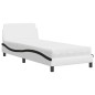 vidaXL Bett mit Matratze Weiß und Schwarz 90x190 cm Kunstleder vidaXL Bett mit Matratze Weiß und Schwarz 90x190 cm Kunstleder