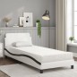 vidaXL Bett mit Matratze Weiß und Schwarz 90x190 cm Kunstleder vidaXL Bett mit Matratze Weiß und Schwarz 90x190 cm Kunstleder